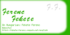 ferenc fekete business card